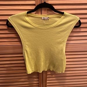 Free people lime green top size large